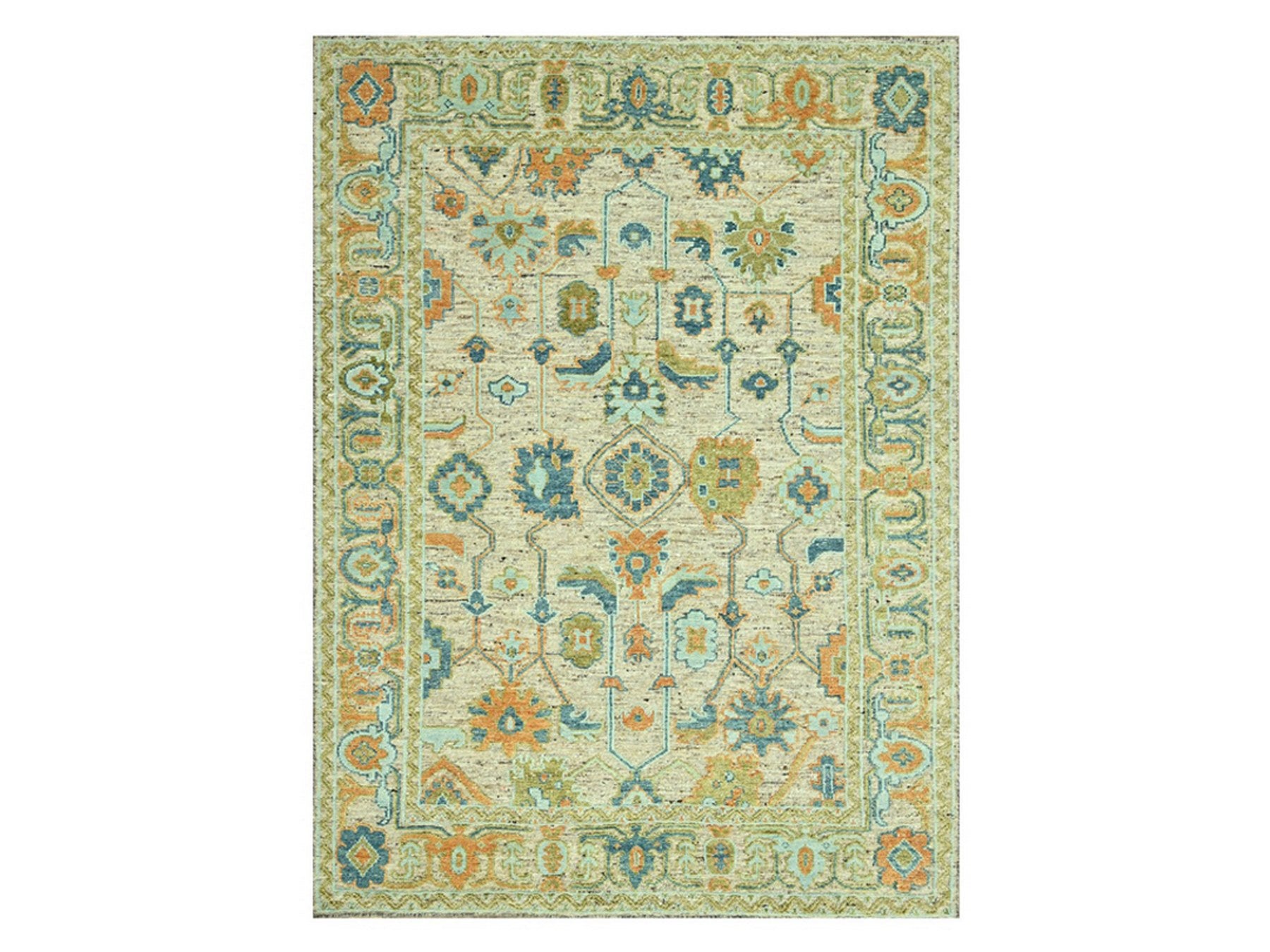 Oushak Oushak hand-knotted wool rug in Brown, 9'2" x 12' — SKU O077009