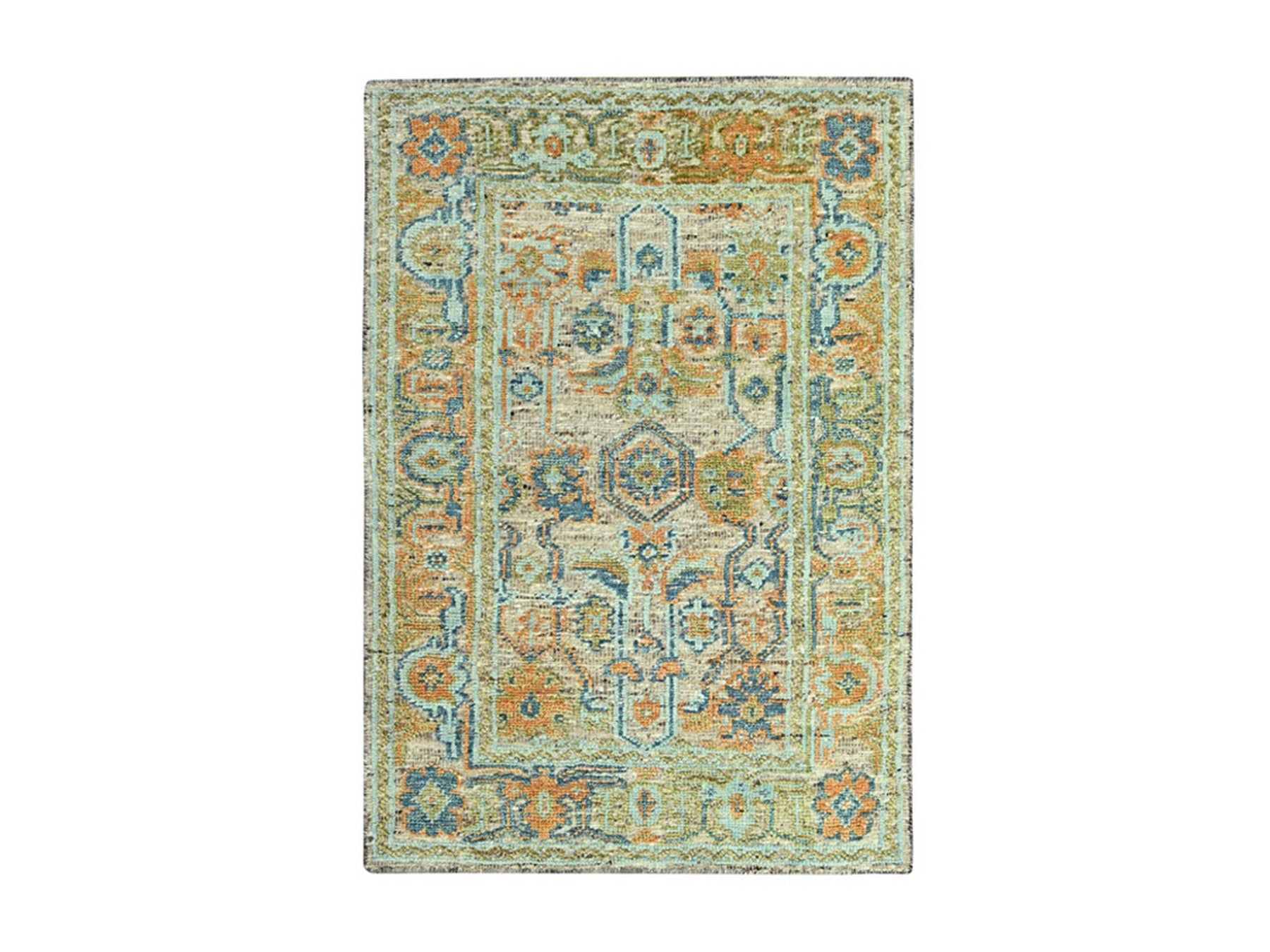 Oushak Oushak hand-knotted wool rug in Brown, 4'2" x 6'1" — SKU O077019
