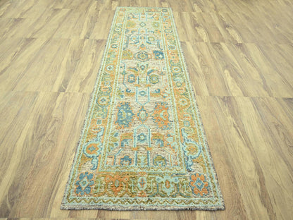 Oushak Oushak hand-knotted wool runner in Brown, 4'2" x 12'3" — SKU O077026 (view 2)