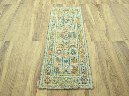 Oushak Oushak hand-knotted wool runner in Brown, 2'7" x 6'1" — SKU O077029 (view 2)