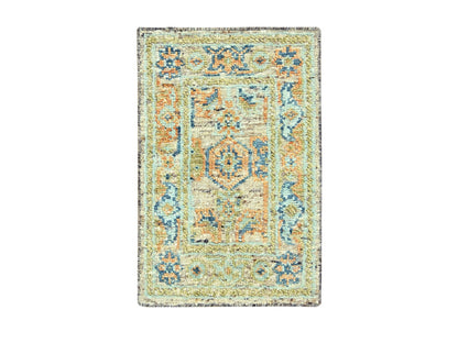 Oushak Oushak hand-knotted wool rug in Brown, 2'2" x 3'2" — SKU O077039