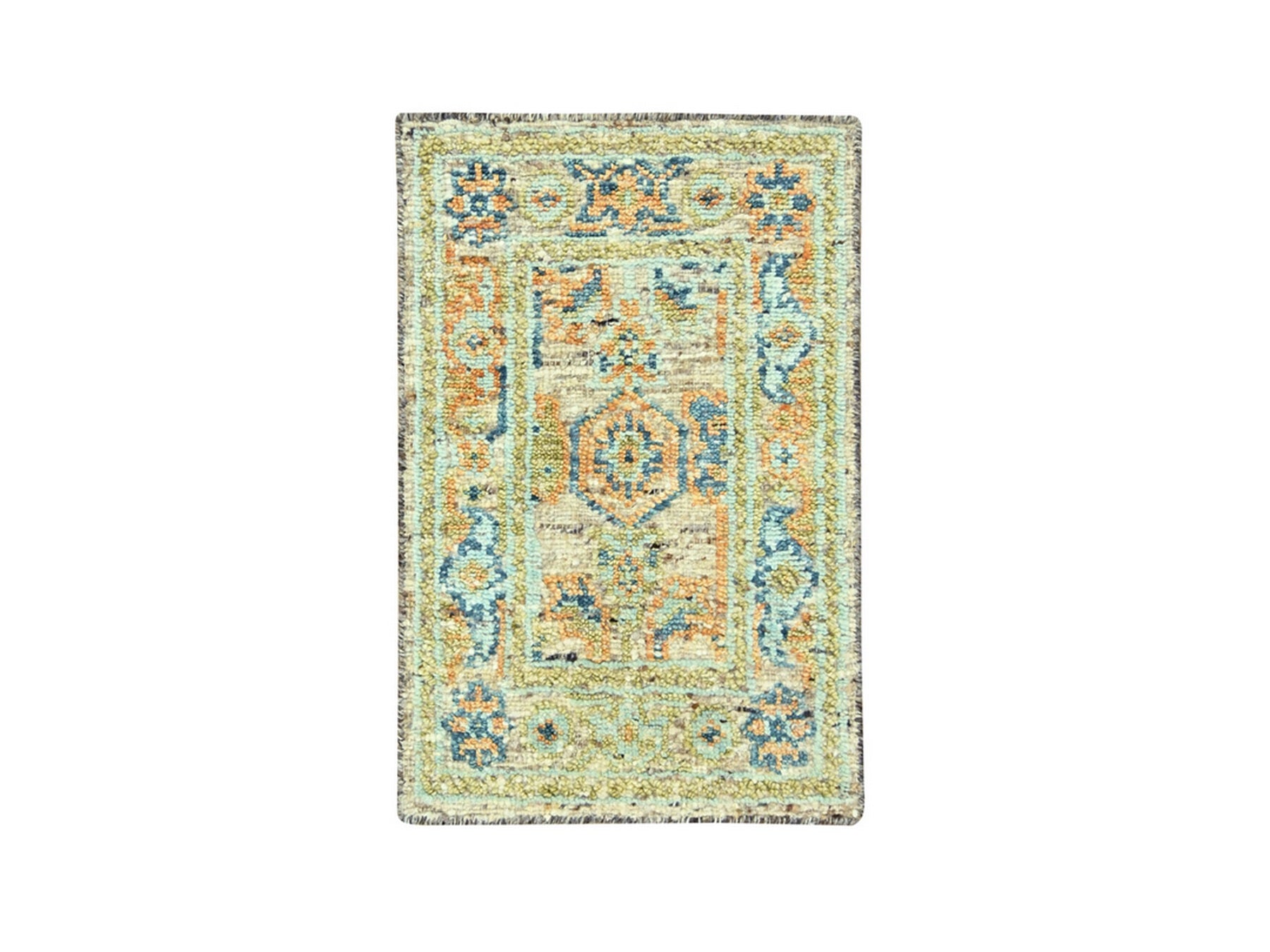 Oushak Oushak hand-knotted wool rug in Brown, 2'2" x 3'1" — SKU O077041