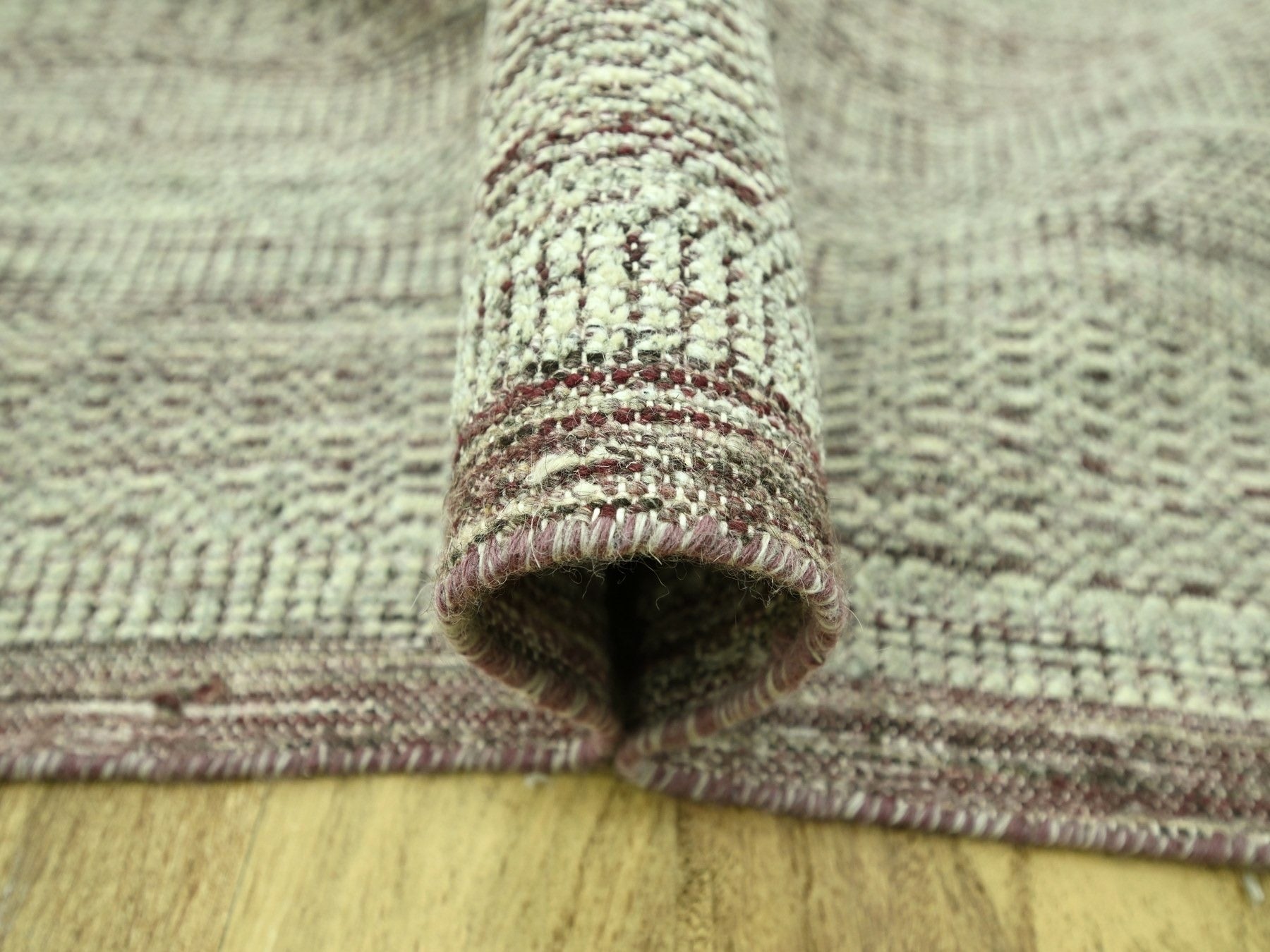Modern / Contemporary hand-knotted wool rug in Red, 12' x 15' — SKU O077044 (view 5)