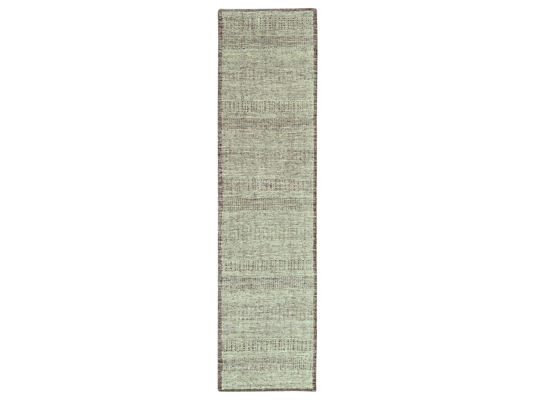 Modern / Contemporary hand-knotted wool runner in Red, 2'7" x 12' — SKU O077049