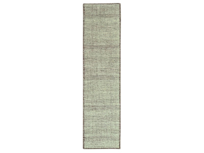 Modern / Contemporary hand-knotted wool runner in Red, 2'7" x 12' — SKU O077049