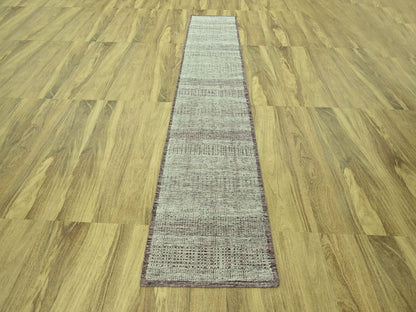 Modern / Contemporary hand-knotted wool runner in Red, 2'7" x 12' — SKU O077049 (view 2)