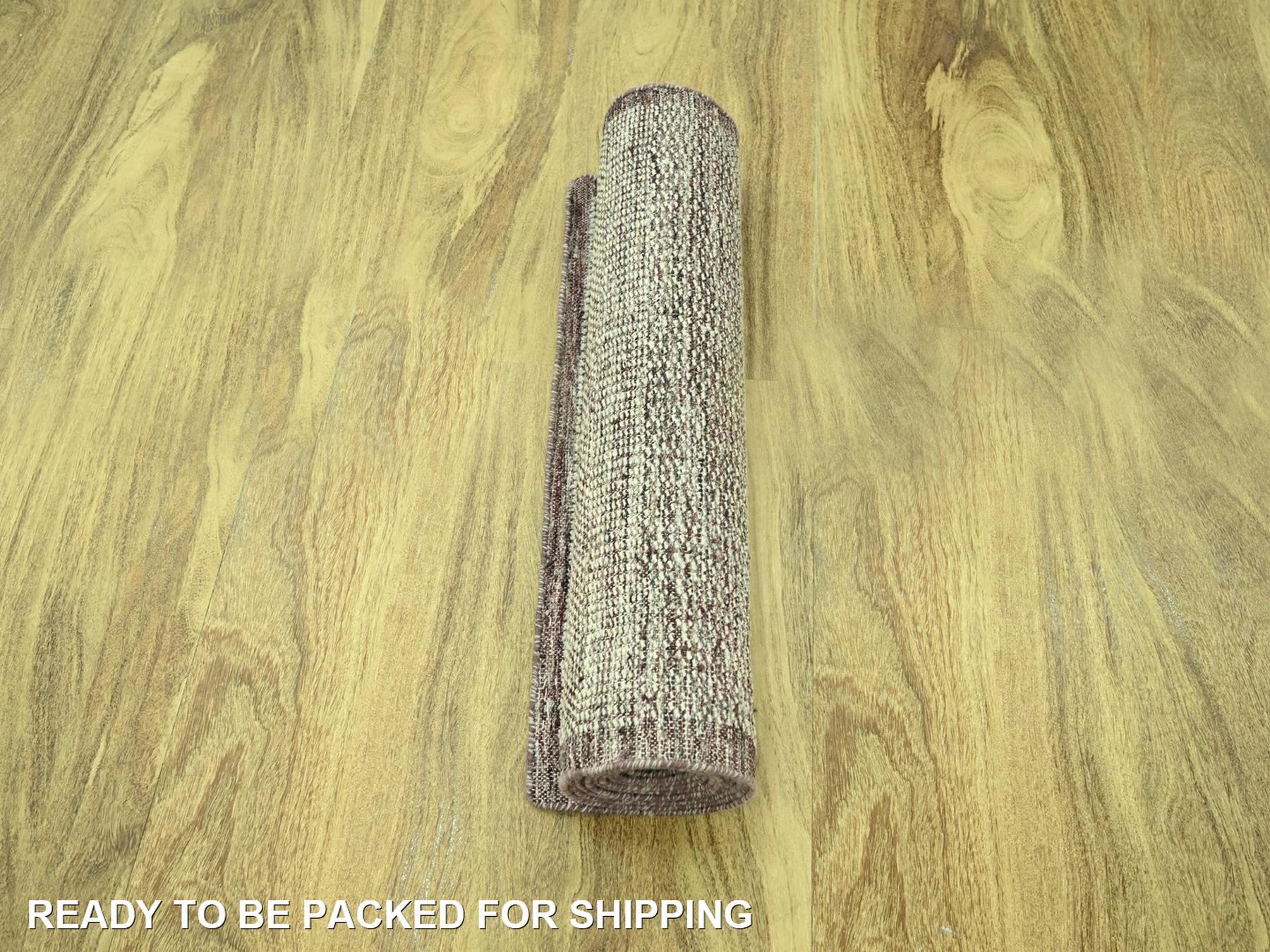 Modern / Contemporary hand-knotted wool runner in Red, 2'7" x 12' — SKU O077049 (view 5)