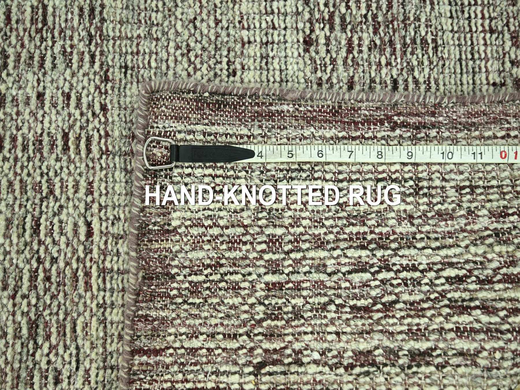 Modern / Contemporary hand-knotted wool runner in Red, 2'7" x 12' — SKU O077049 (view 7)