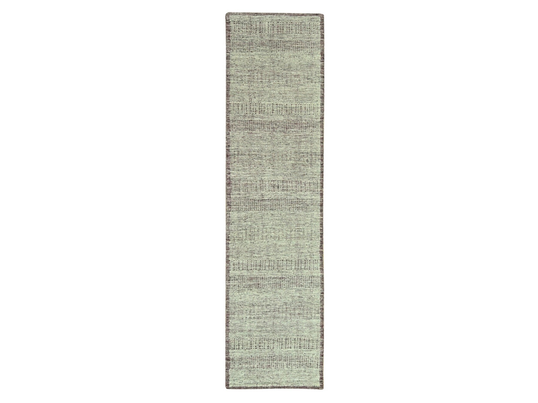 Modern / Contemporary hand-knotted wool runner in Red, 2'7" x 12' — SKU O077050
