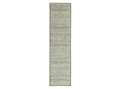 Modern / Contemporary hand-knotted wool runner in Red, 2'7" x 12' — SKU O077050