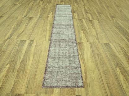 Modern / Contemporary hand-knotted wool runner in Red, 2'7" x 12' — SKU O077050 (view 2)
