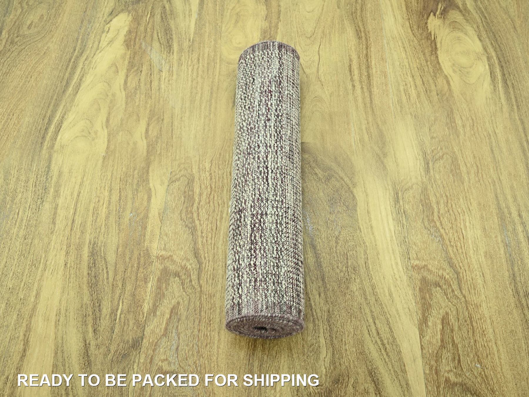 Modern / Contemporary hand-knotted wool runner in Red, 2'7" x 12' — SKU O077050 (view 5)