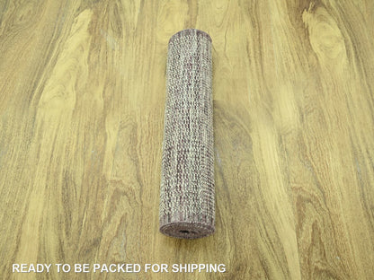 Modern / Contemporary hand-knotted wool runner in Red, 2'7" x 12' — SKU O077050 (view 5)