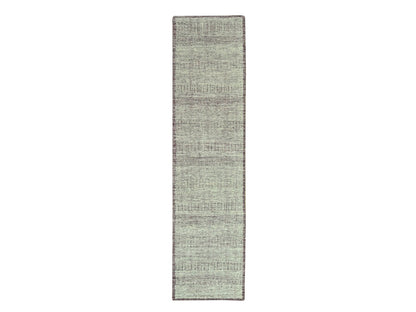 Modern / Contemporary hand-knotted wool runner in Red, 2'7" x 12'2" — SKU O077051