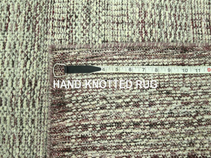 Modern / Contemporary hand-knotted wool runner in Red, 2'7" x 12'2" — SKU O077051 (view 7)