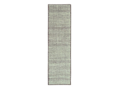 Modern / Contemporary hand-knotted wool runner in Red, 2'7" x 10'2" — SKU O077052