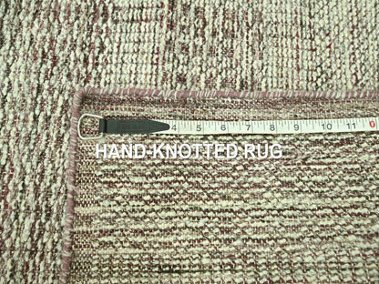 Modern / Contemporary hand-knotted wool runner in Red, 2'7" x 10'2" — SKU O077052 (view 7)