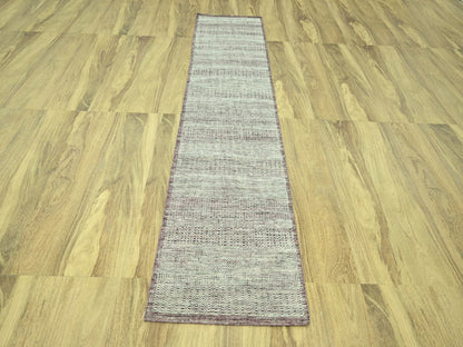 Modern / Contemporary hand-knotted wool runner in Red, 2'7" x 10'3" — SKU O077053 (view 2)