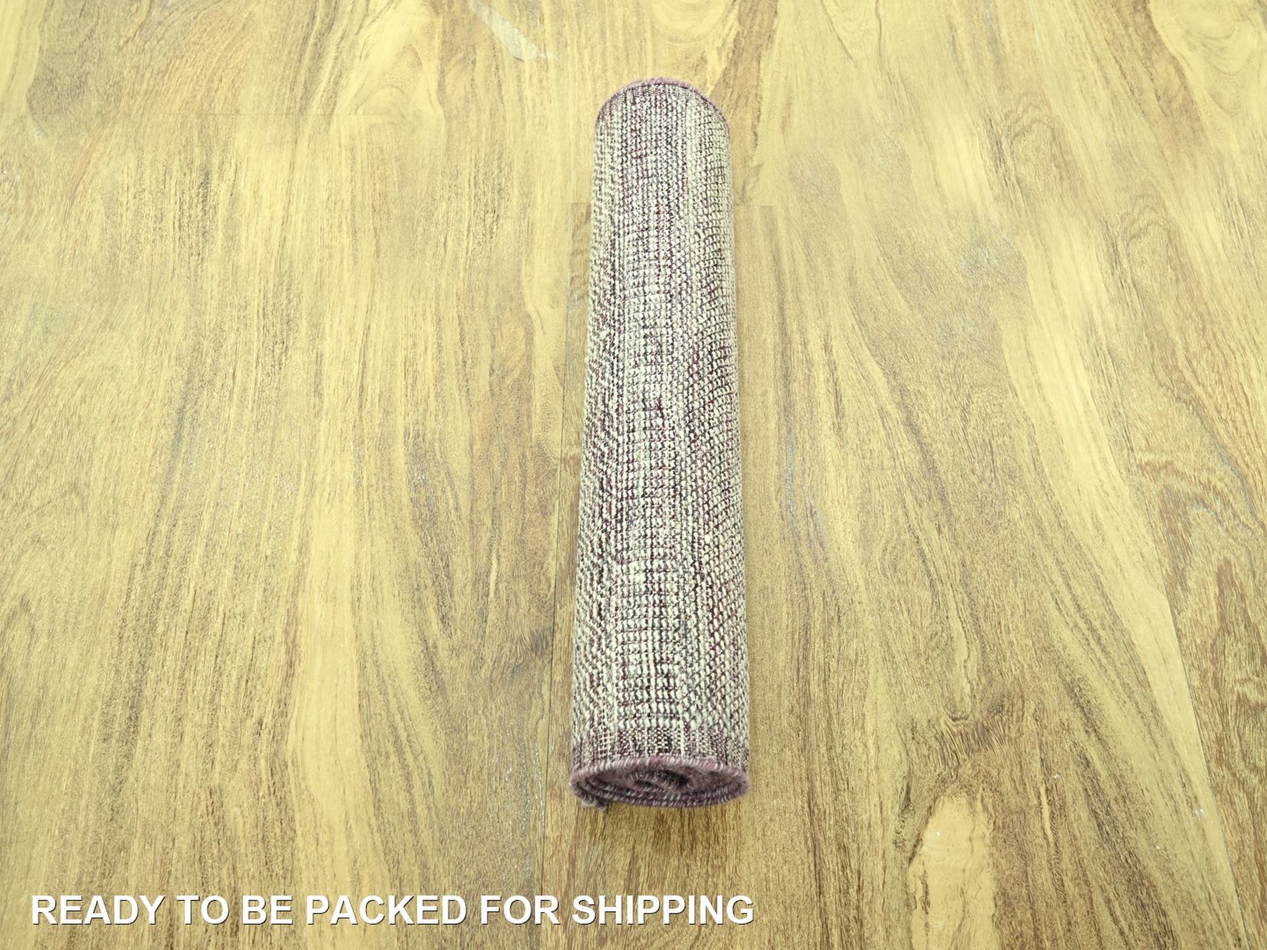 Modern / Contemporary hand-knotted wool runner in Red, 2'7" x 10'3" — SKU O077053 (view 5)