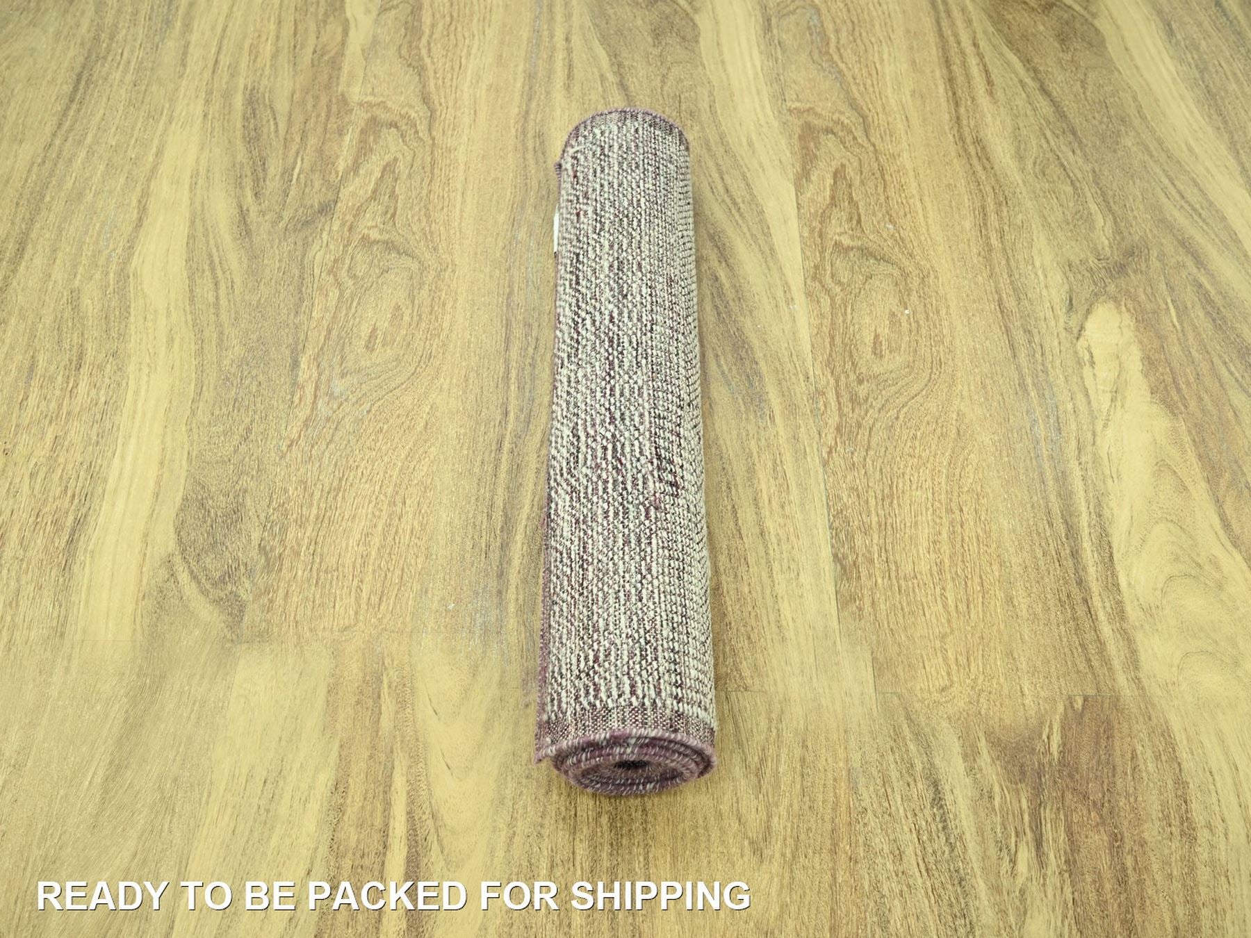 Modern / Contemporary hand-knotted wool runner in Red, 2'8" x 10'3" — SKU O077054 (view 5)