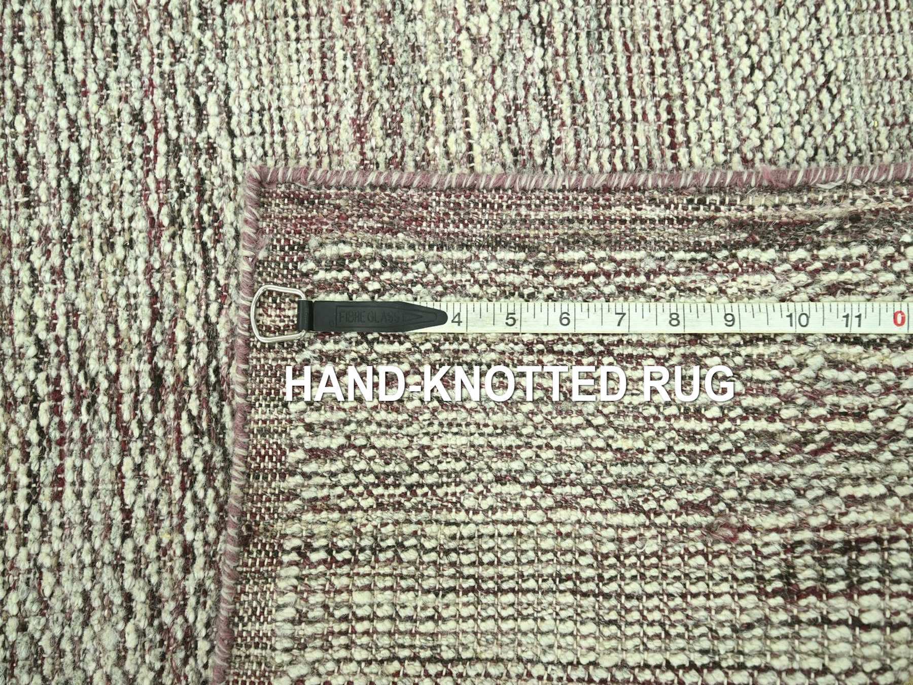 Modern / Contemporary hand-knotted wool runner in Red, 2'8" x 10'3" — SKU O077054 (view 7)