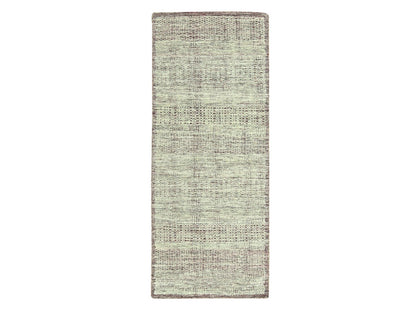 Modern / Contemporary hand-knotted wool runner in Red, 2'7" x 6' — SKU O077056