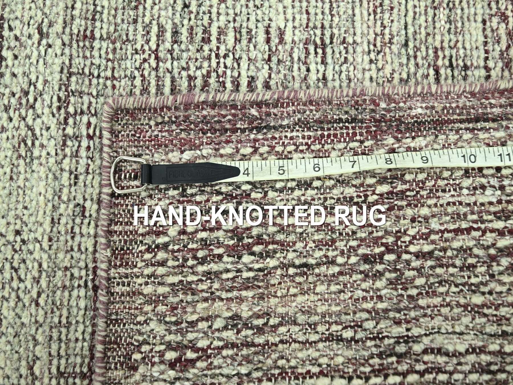 Modern / Contemporary hand-knotted wool runner in Red, 2'6" x 6' — SKU O077057 (view 7)