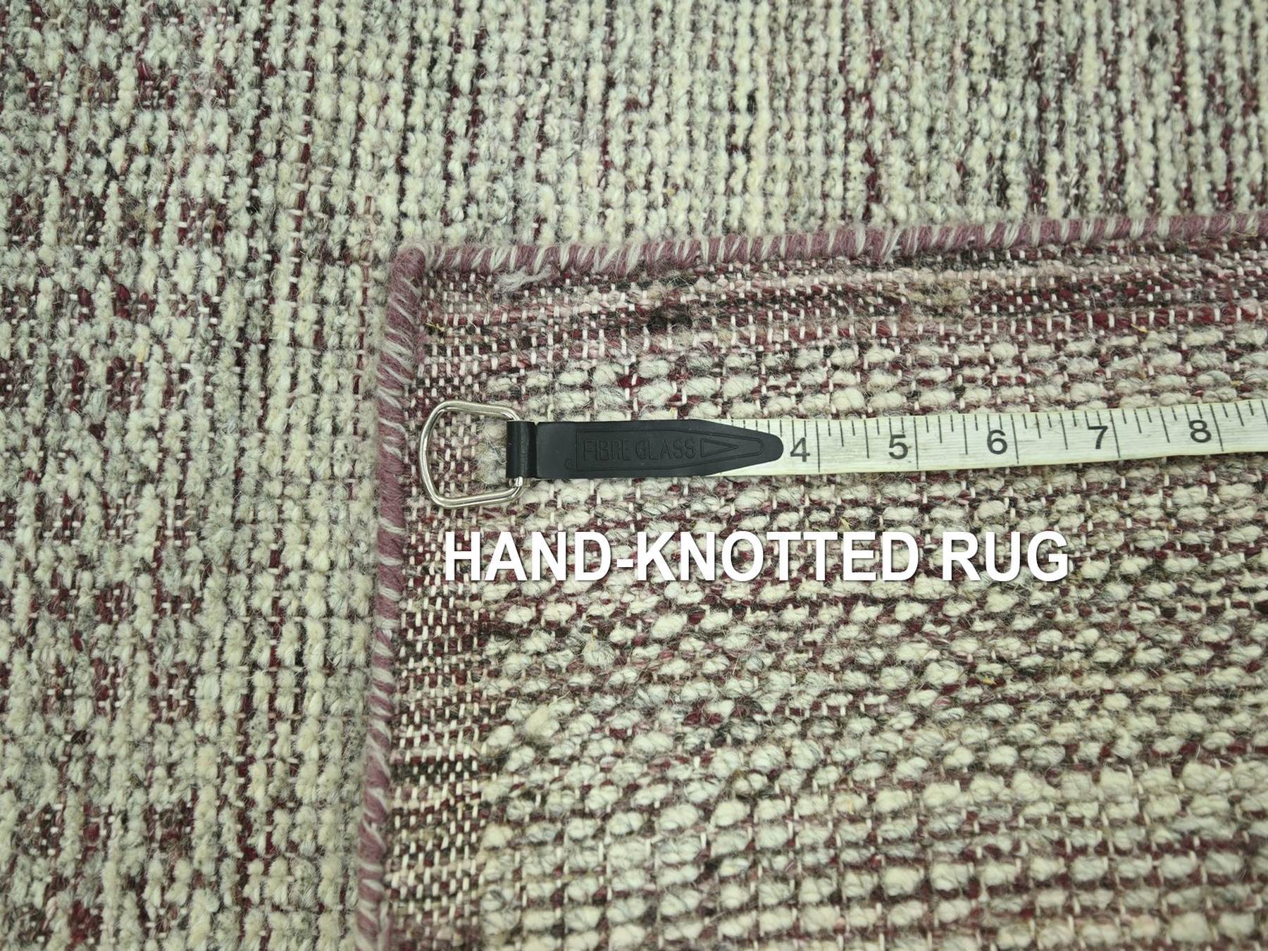 Modern / Contemporary hand-knotted wool rug in Red, 2' x 3' — SKU O077058 (view 4)