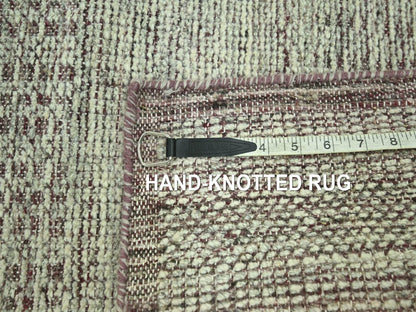Modern / Contemporary hand-knotted wool rug in Red, 2' x 3' — SKU O077058 (view 4)
