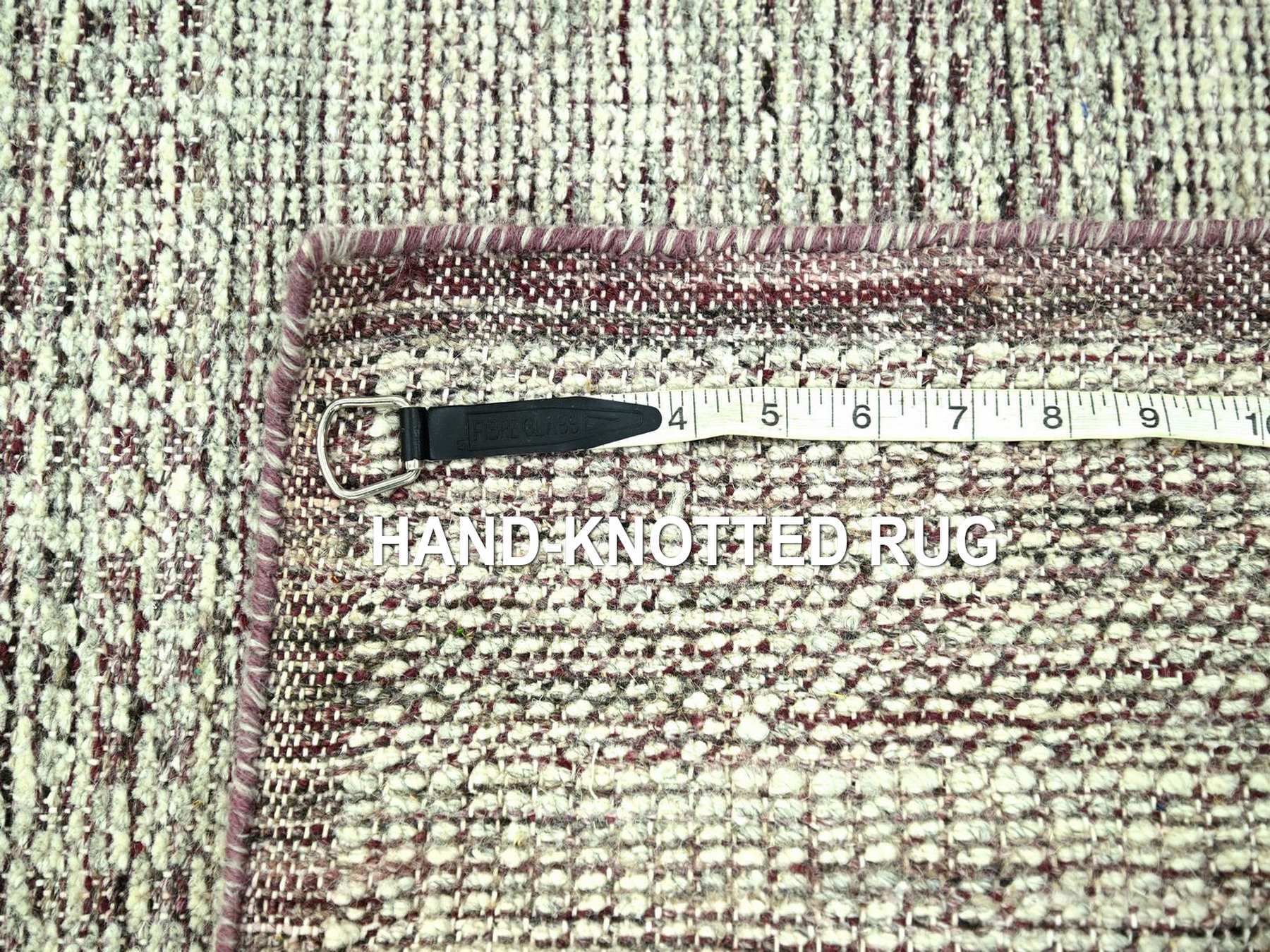 Modern / Contemporary hand-knotted wool rug in Red, 2' x 3' — SKU O077059 (view 4)
