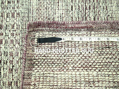 Modern / Contemporary hand-knotted wool rug in Red, 2' x 3' — SKU O077059 (view 4)