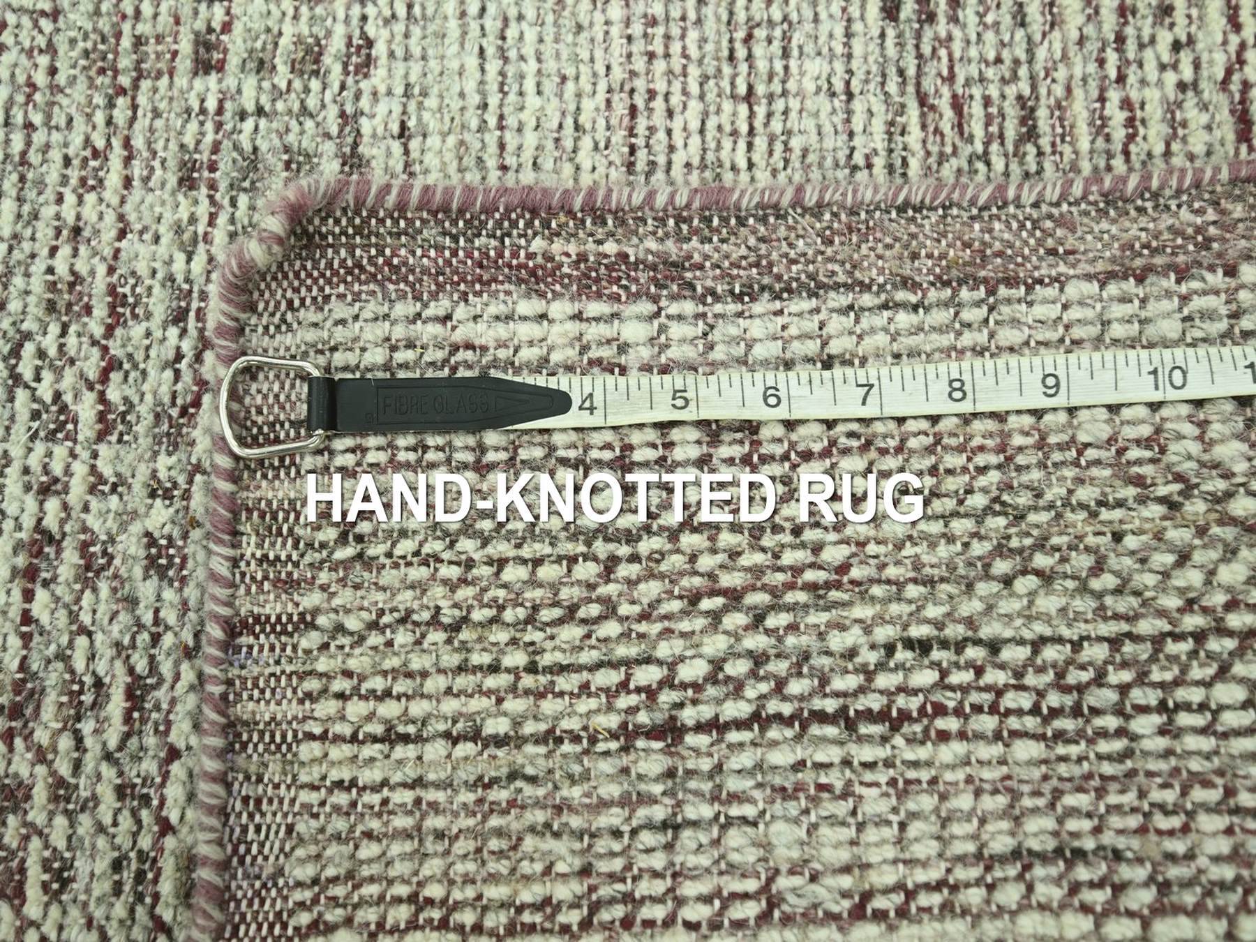 Modern / Contemporary hand-knotted wool rug in Red, 2' x 3' — SKU O077060 (view 4)