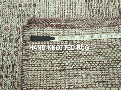 Modern / Contemporary hand-knotted wool rug in Red, 2' x 3' — SKU O077060 (view 4)