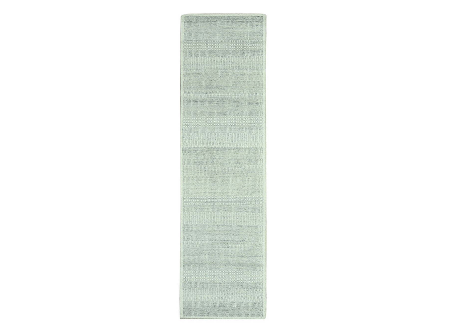 Modern / Contemporary hand-knotted wool runner in Gray, 2'6" x 11'10" — SKU O077061