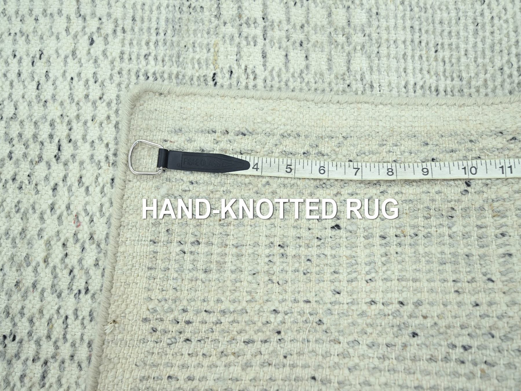 Modern / Contemporary hand-knotted wool runner in Gray, 2'6" x 11'10" — SKU O077061 (view 7)