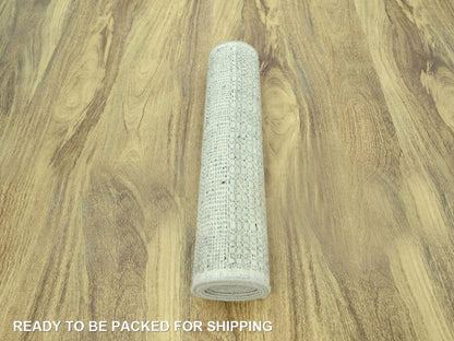 Modern / Contemporary hand-knotted wool runner in Gray, 2'9" x 11'10" — SKU O077062 (view 5)
