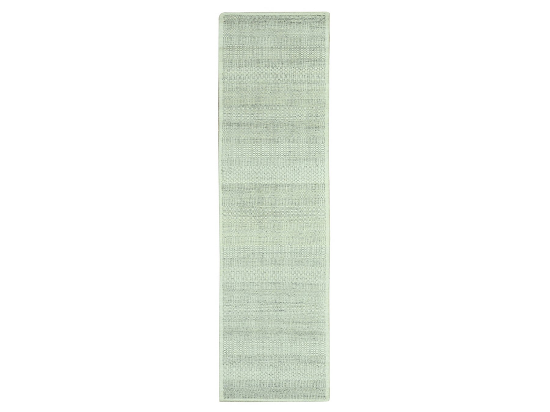 Modern / Contemporary hand-knotted wool runner in Gray, 2'8" x 11'10" — SKU O077063