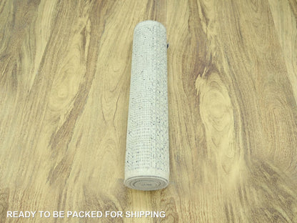 Modern / Contemporary hand-knotted wool runner in Gray, 2'8" x 11'10" — SKU O077063 (view 5)