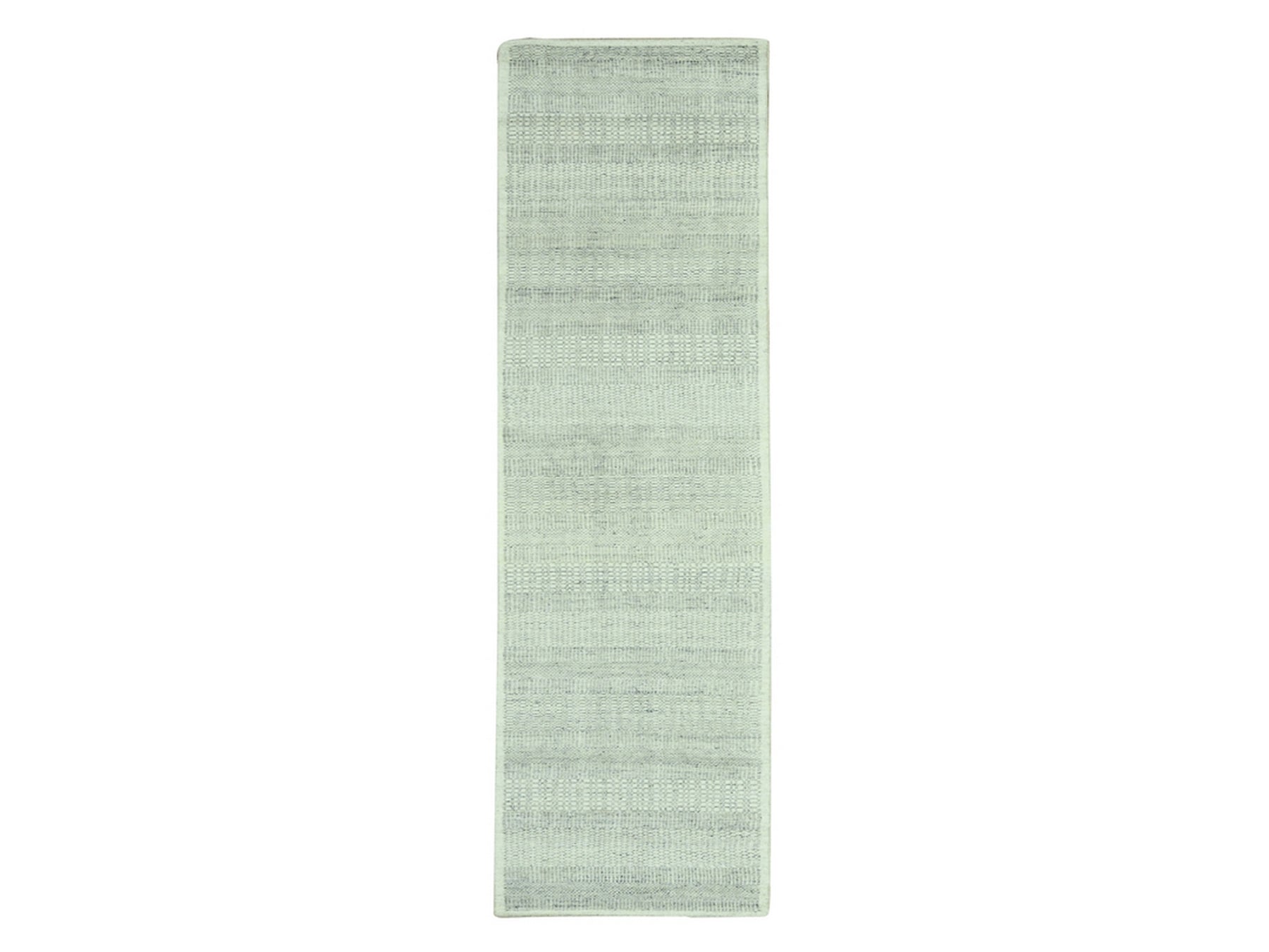 Modern / Contemporary hand-knotted wool runner in Gray, 2'7" x 10'3" — SKU O077064