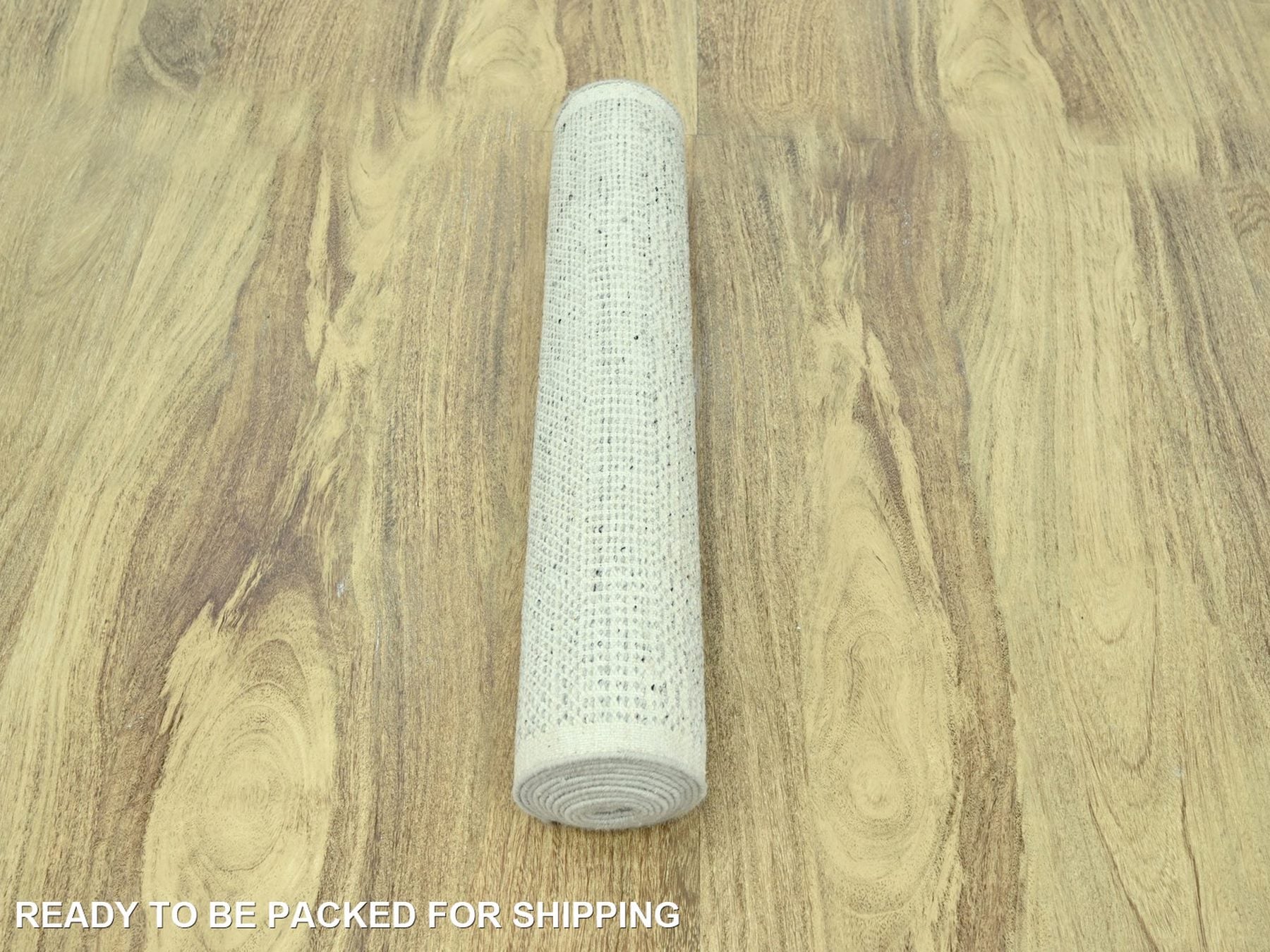 Modern / Contemporary hand-knotted wool runner in Gray, 2'7" x 10'3" — SKU O077064 (view 5)