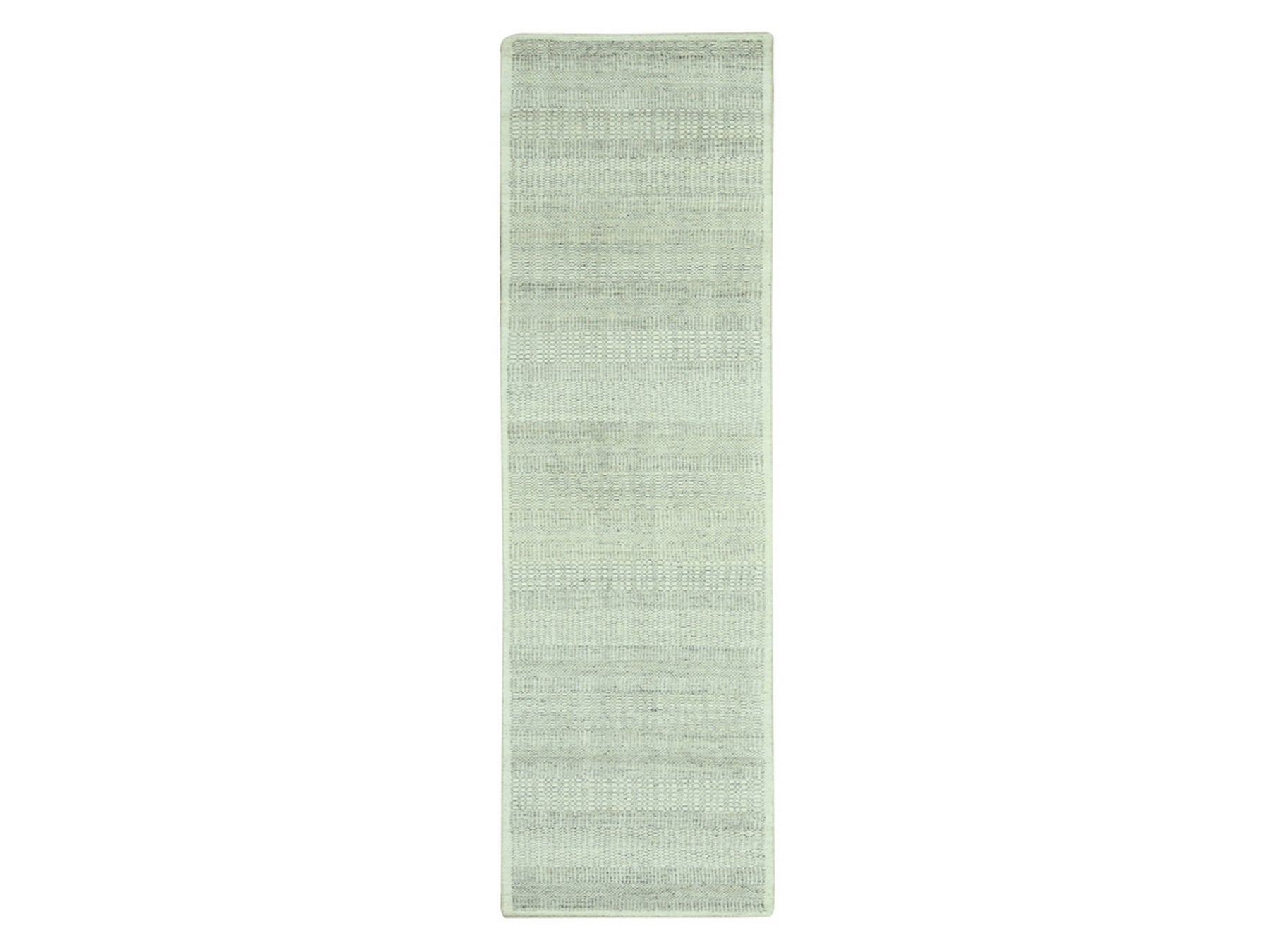 Modern / Contemporary hand-knotted wool runner in Gray, 2'8" x 10'2" — SKU O077065