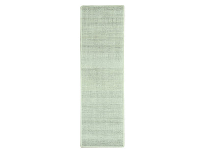 Modern / Contemporary hand-knotted wool runner in Gray, 2'8" x 10'2" — SKU O077065