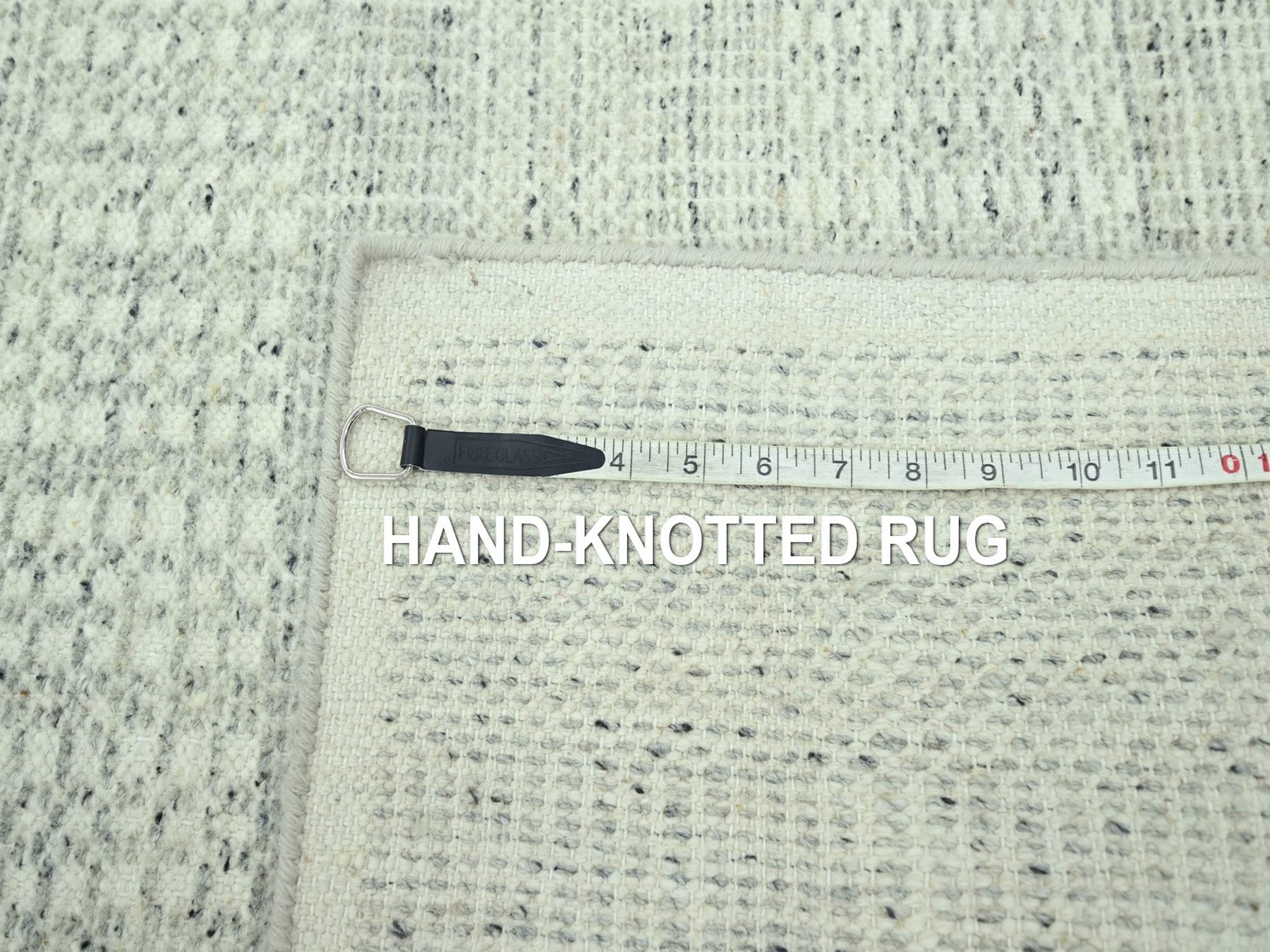 Modern / Contemporary hand-knotted wool runner in Gray, 2'8" x 10'2" — SKU O077065 (view 7)