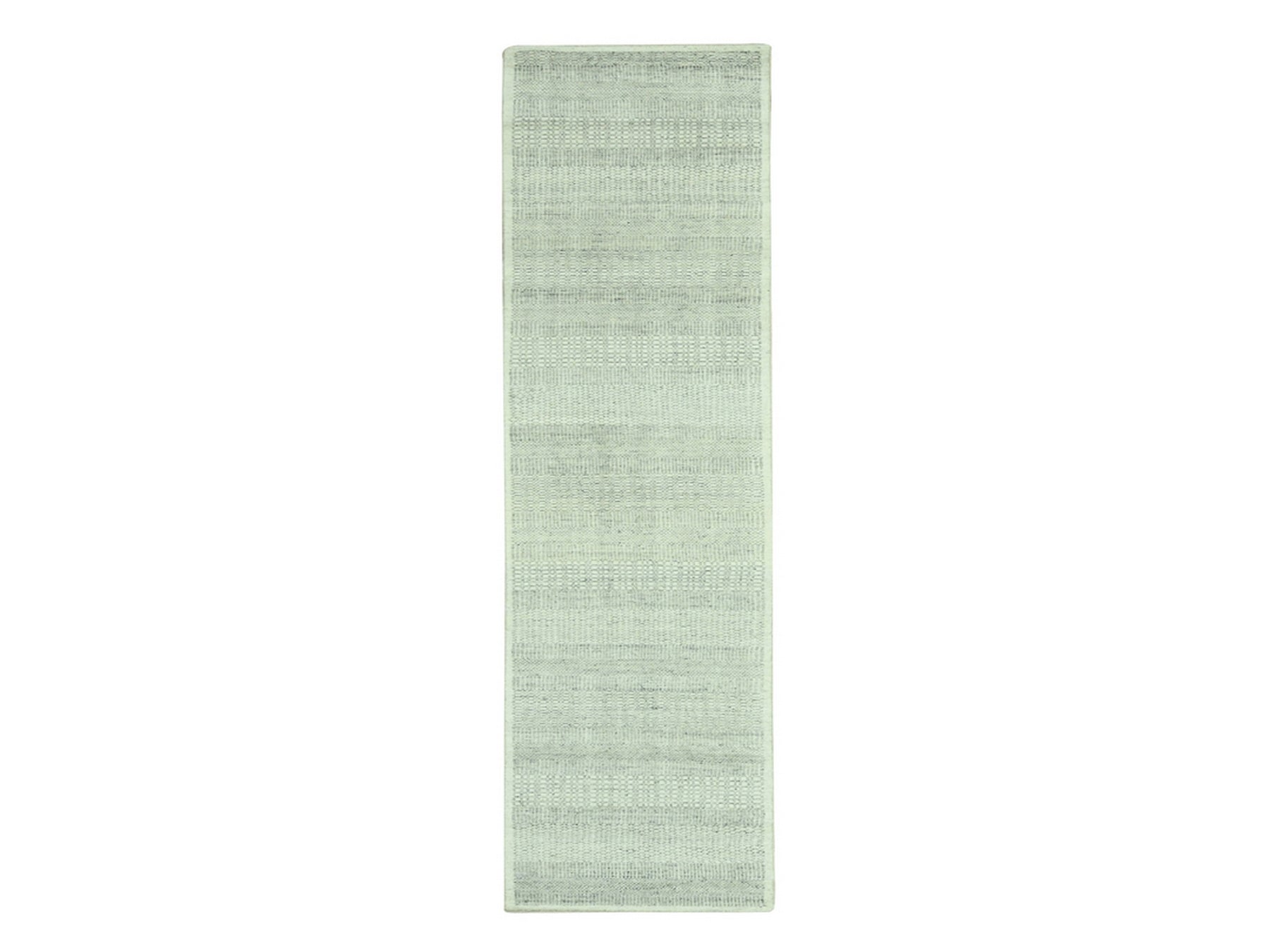 Modern / Contemporary hand-knotted wool runner in Gray, 2'7" x 10'2" — SKU O077066