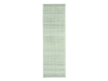 Modern / Contemporary hand-knotted wool runner in Gray, 2'7" x 10'2" — SKU O077066