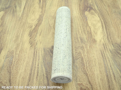 Modern / Contemporary hand-knotted wool runner in Gray, 2'7" x 10'2" — SKU O077066 (view 5)