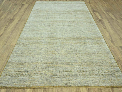 Modern / Contemporary hand-knotted wool rug in Yellow, 9' x 12' — SKU O077067 (view 2)