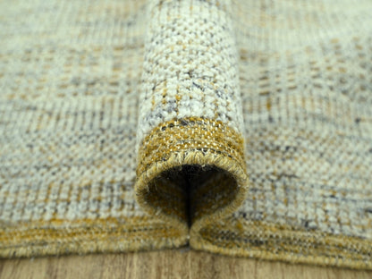 Modern / Contemporary hand-knotted wool rug in Yellow, 9' x 12' — SKU O077067 (view 5)