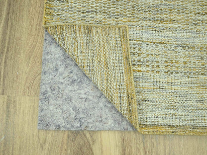 Modern / Contemporary hand-knotted wool runner in Yellow, 2'7" x 12' — SKU O077068 (view 3)