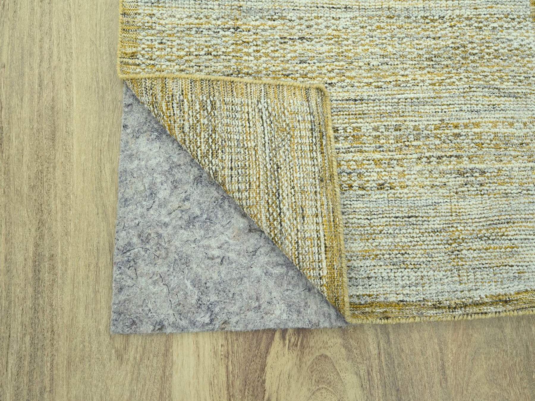 Modern / Contemporary hand-knotted wool runner in Yellow, 2'6" x 12' — SKU O077069 (view 3)